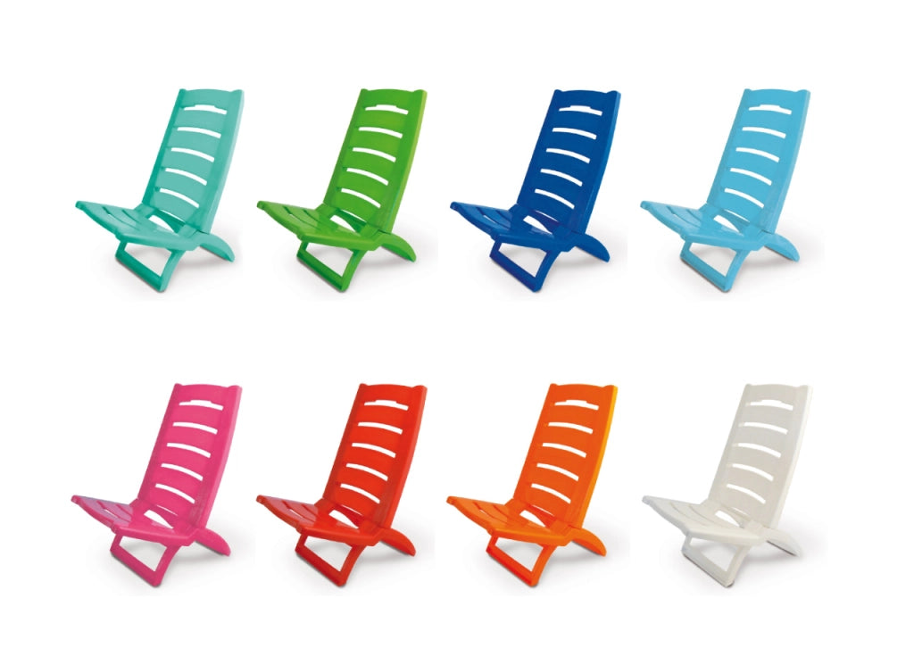 Sedia Camping Spiaggia Pieghevole Spiaggina Portatile Plastica Mod. Linosa - Linosa - Blu