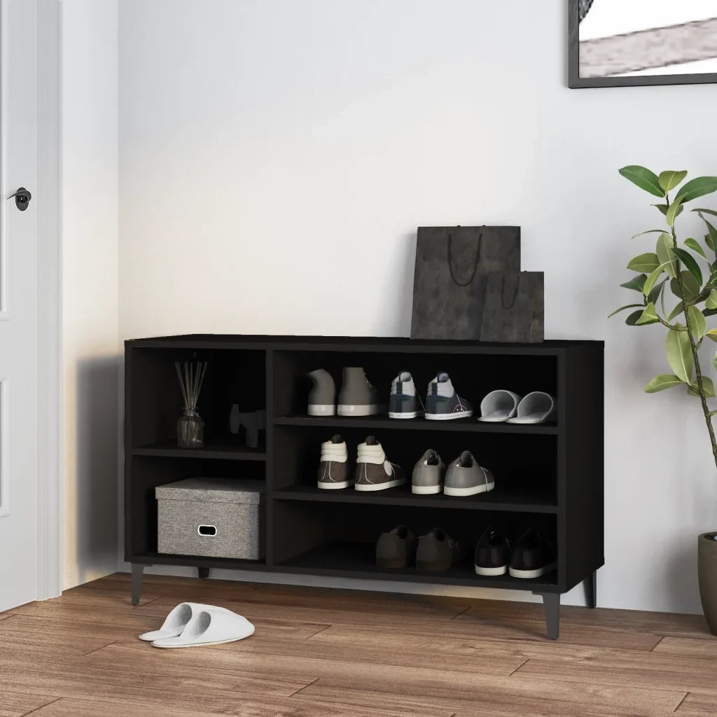 Scarpiera | Mobile per scarpe Nera 102x36x60 cm in Legno Multistrato
