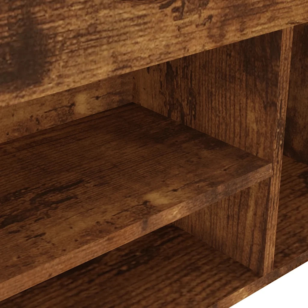 Panca Porta Scarpe | Scarpiera | Mobile per scarpe Cuscino Rovere Fumo 80x30x47cm Multistrato