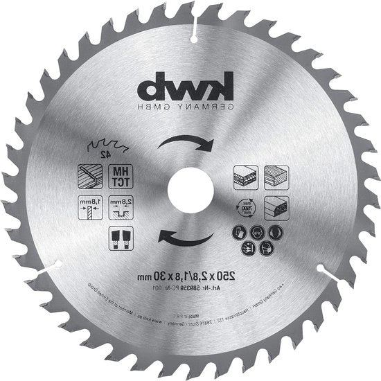 Lama circolare 250 x 30 mm per sega circolare da tavolo - taglio medio Z-42 - lama circolare 250 x 30 mm