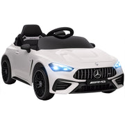 Macchina elettrica per bambini, design Mercedes, motore 12V, telecomando, luci a LED, musica, per bambini dai 3 ai 6 anni, bianca