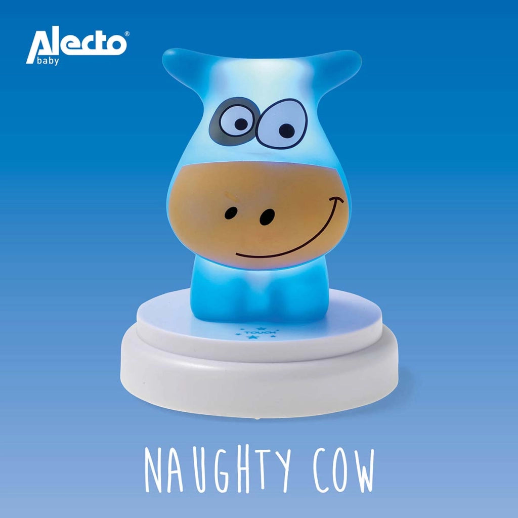 NAUGHTY COW Luce notturna a LED per mucche dal design simpatico Blu Alecto