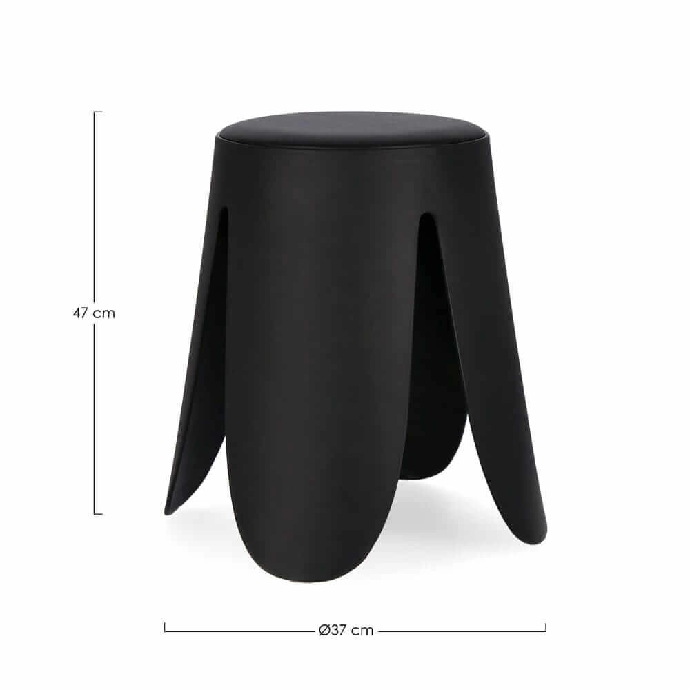 Set di 4 Sgabelli Rotondi in Polipropilene con Seduta Imbottita - ROSALIE