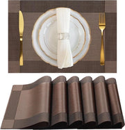 Tavola di supporto PVC Lavabile Tavole di supporto senza attrito - Tavole di vinile tessute a doppia faccia - Set da 6 pezzi - 45 × 30 cm