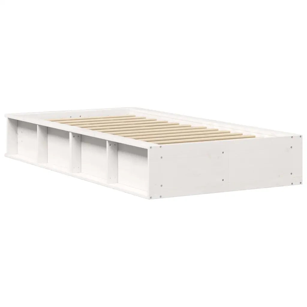 Letto singolo | Letto per adulti | Struttura del letto Bianco 100 x 200 cm Pino massello