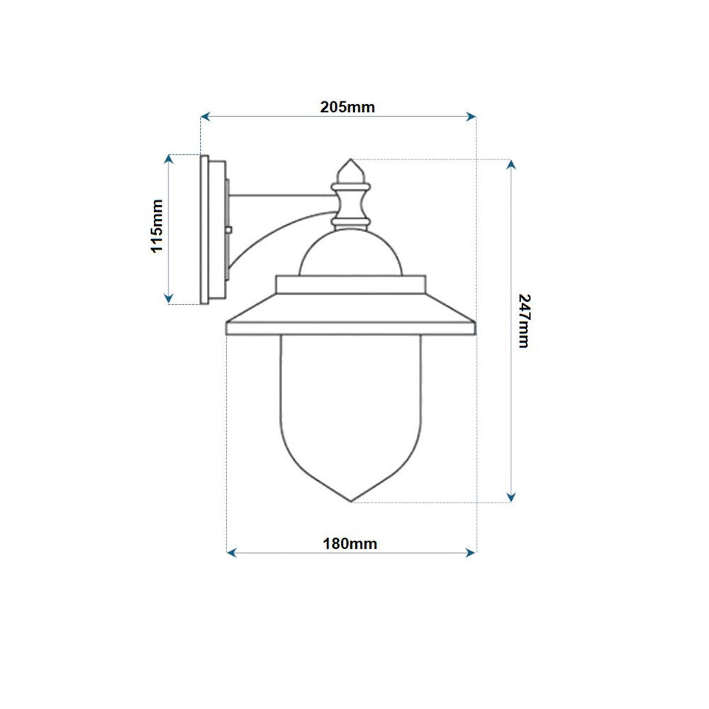 Trade Shop - Lanterna A Parete Stile Retrò Lampada Da Muro Per Giardino Facciate E27 Ip44 524wa-b247 - Bianco