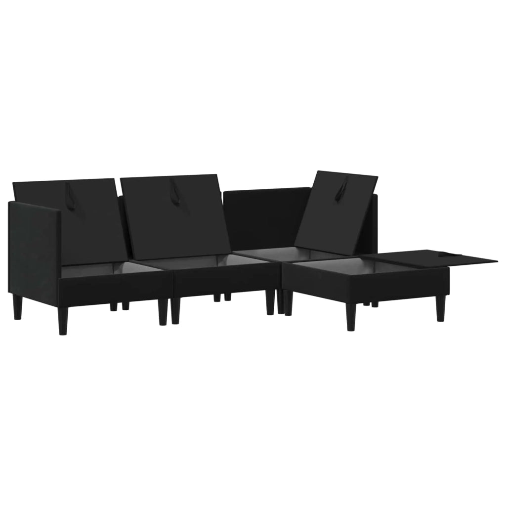 Set di mobili per il soggiorno con cuscino 4 pcs Nero Velluto 3413755