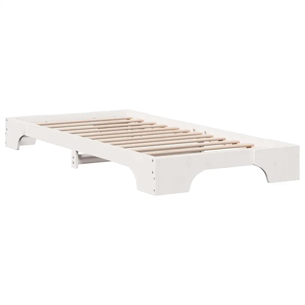 Letto singolo | Letto per adulti | Struttura del letto Bianco 100 x 200 cm Pino massello