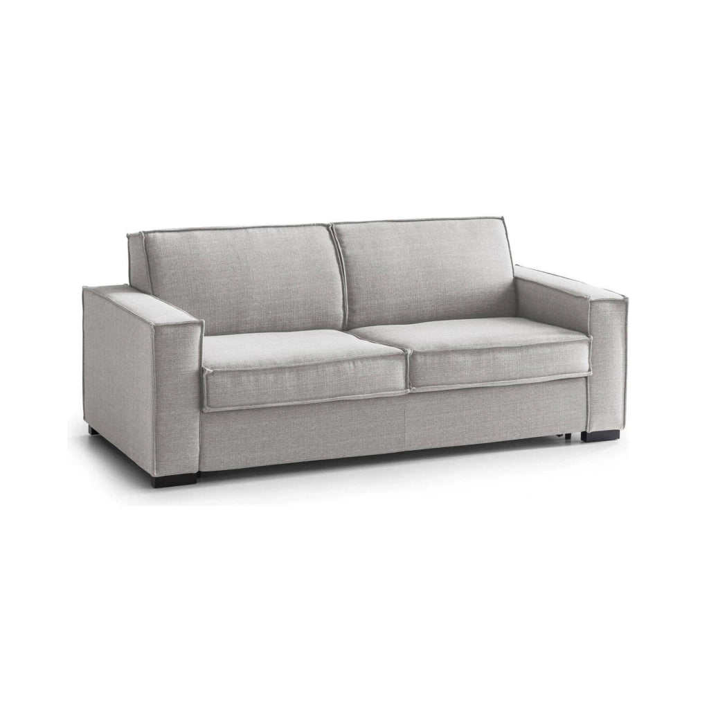 Divano fisso Abernathy, Divano a 3 posti, Made in Italy, Sofà\  Soggiorno in tessuto, con Braccioli slim, cm 200x95h90, Grigio