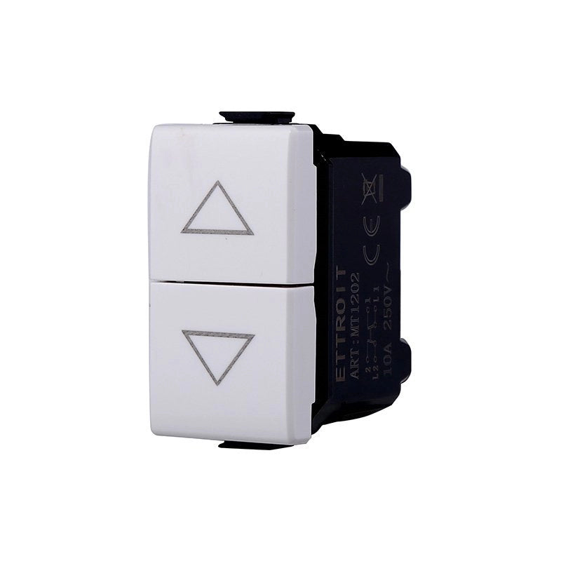 Pulsante Saliscendi Commutatore 2P 10A Tapparelle Colore Bianco Compatibile Con Bticino Matix