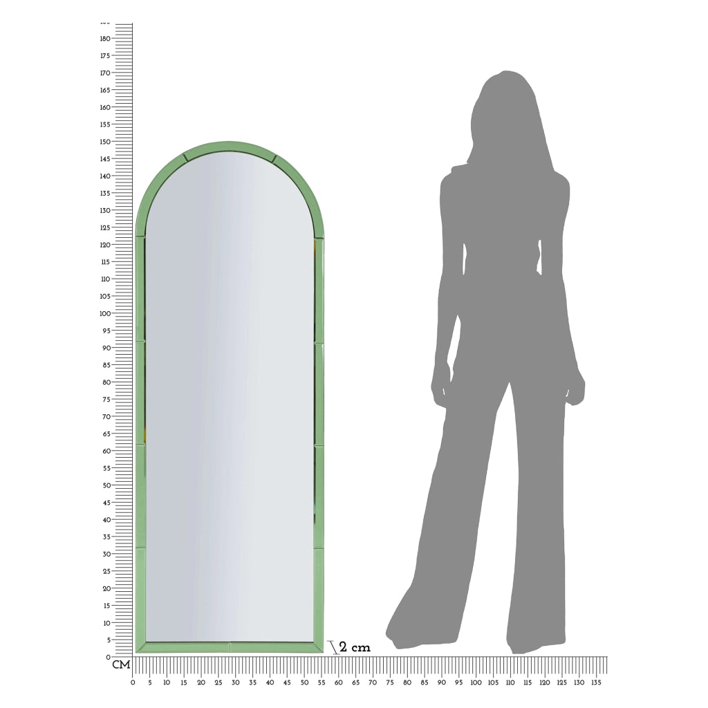 Nida, Specchio Forma Rettangolare, 55x150h cm Verde