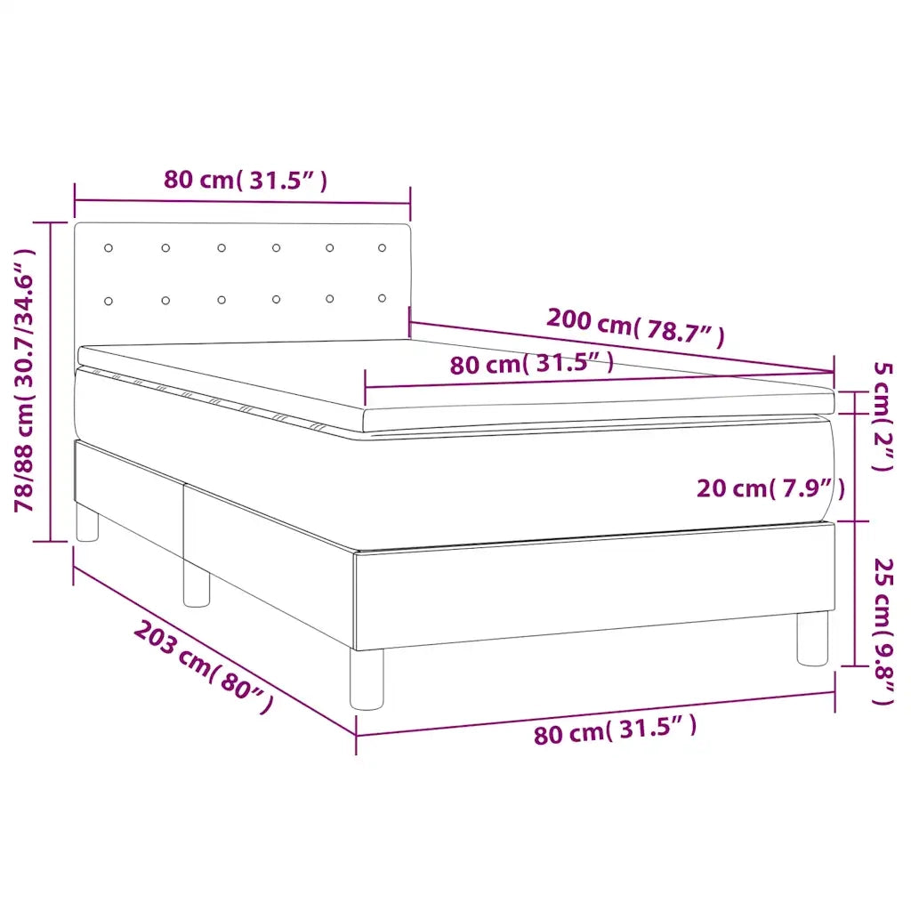 Giroletto a Molle con Materasso Blu 80x200 cm inTessuto 3140335