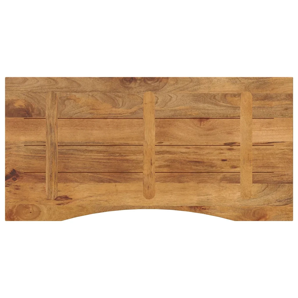 Piano Tavolo | Superficie Tavolo | Piano Scrivania con Curva 110x50x2,5cm Massello Grezzo di Mango