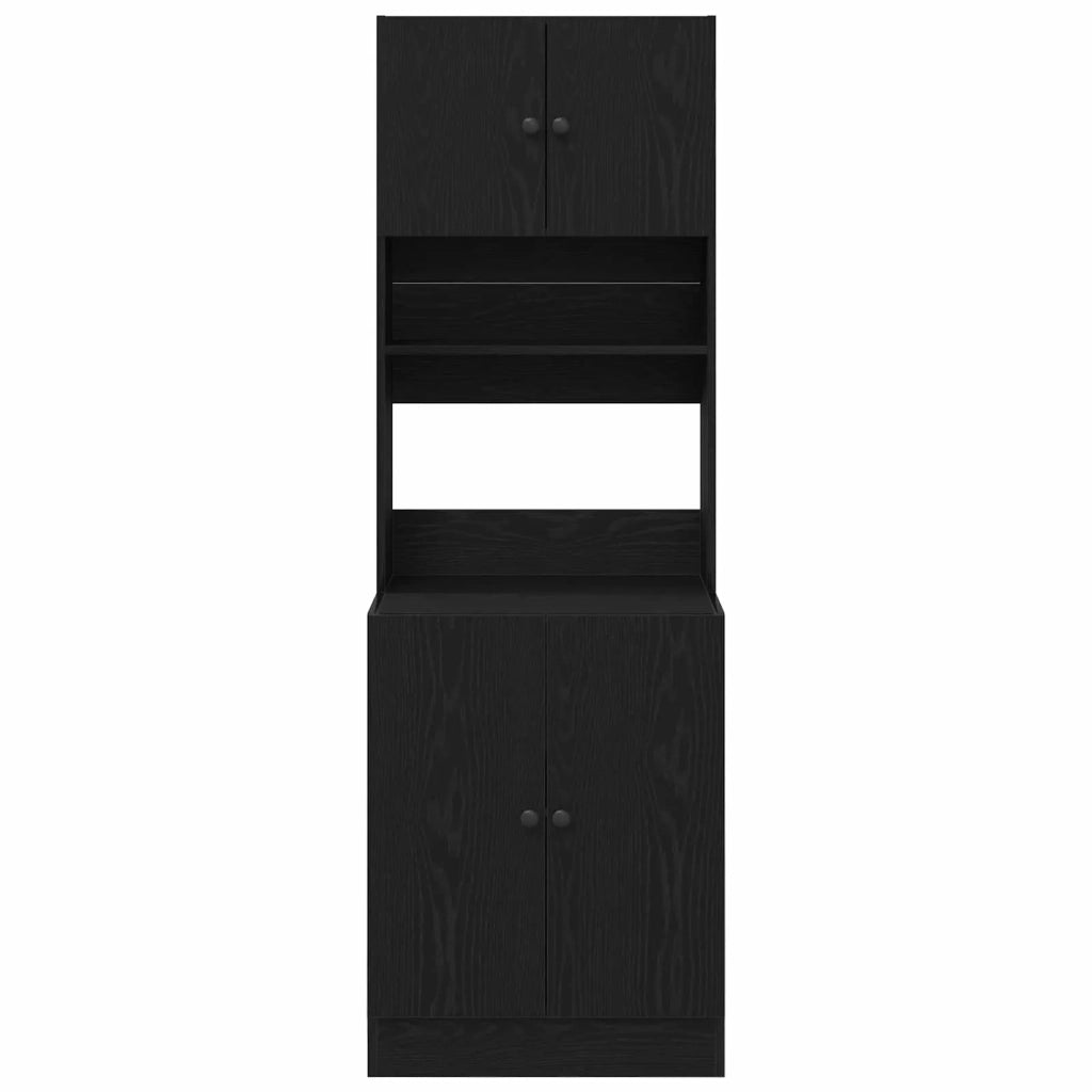Credenza da cucina con porta 2 pz | Madia | Buffet da pranzo | Armadio da pranzo Rovere Nero 60 x 50 x 180 cm