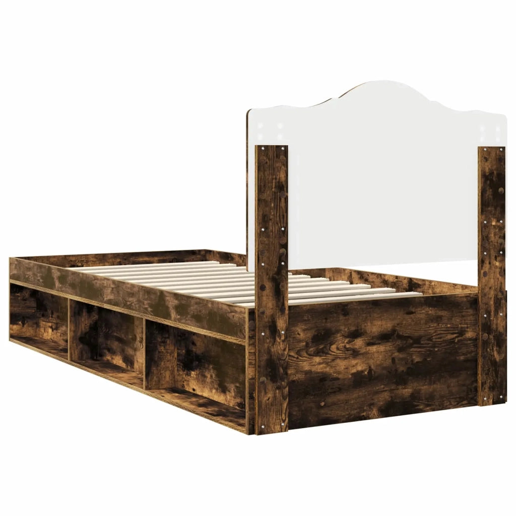 Struttura del letto-Giroletto Rovere fum¨¦ 90 x 200 cm Pino massello 898693