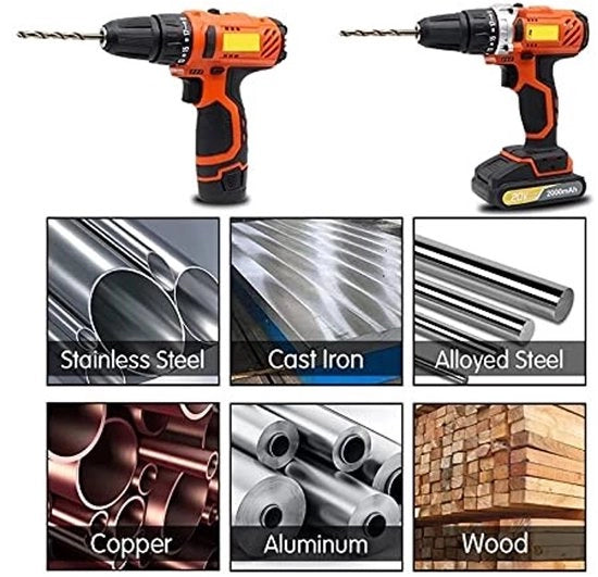 Set di punte per trapano HSS a cobalto - 19 pezzi - Acciaio inossidabile - Dimensioni 1.0 a 10mm - Utilizzabile su legno, metallo e alluminio