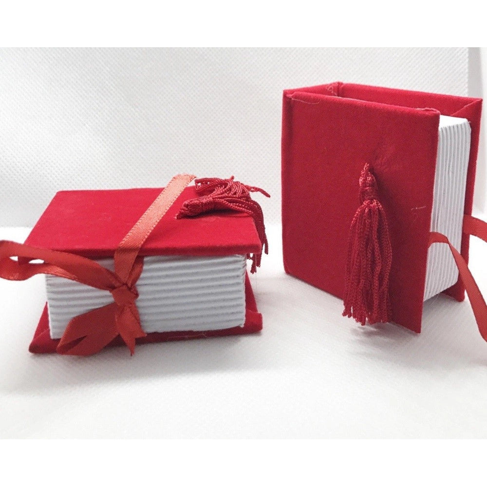 Trade Shop - 2x Scatolino Porta Confetti Per Laurea Bomboniera Libro Rosso Decorazioni Eventi -