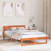 Letto matrimoniale | Letto per adulti | Struttura del letto Marrone cerato 120 x 190 cm Pino massello