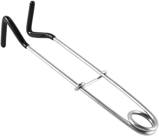 Apri-pesce con clip - Cassetta in gomma - Protezione per pentola robusta - Materiale plastico duraturo - 17 x 3,5 cm - Peso leggero 40 g - Attrezzo da pesca