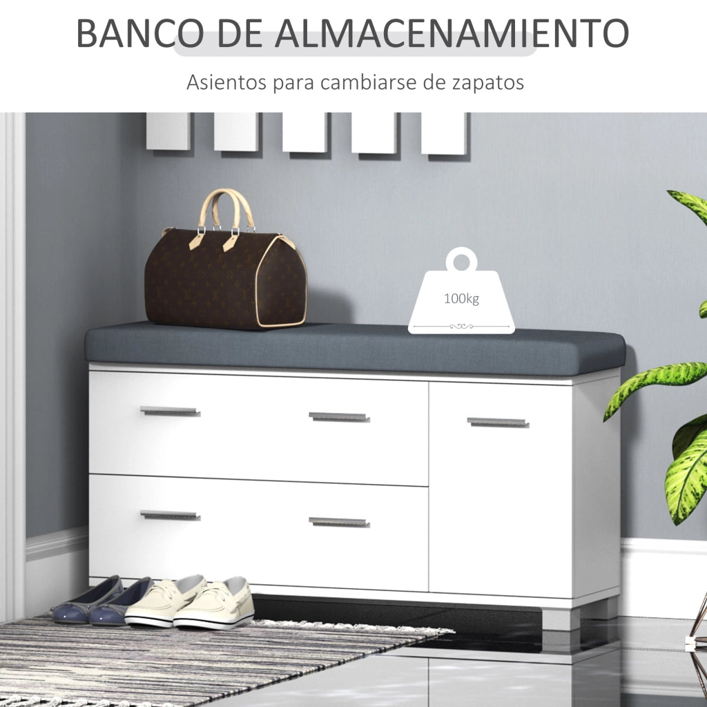 Appendiabiti con Specchio e Scarpiera ¨C Zephmum ¨C Bianco 80x30x180