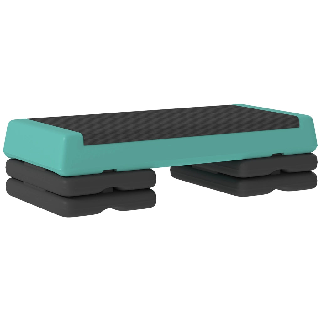 Step Aerobico Fitness Antiscivolo ¨C Xylo ¨C Altezza Regolabile 3 Livelli 77x36x20,5cm Verde e Nero