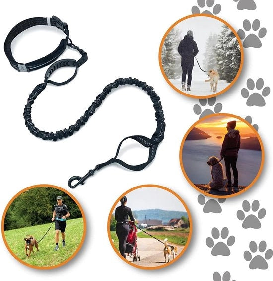 Cinturone per cani da indossare a mano - 3-in-1 Cinturone multifunzionale e regolabile per cani