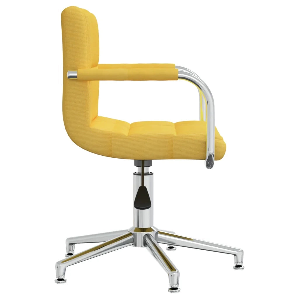 Sedia da Pranzo Girevole Giallo Senape in Tessuto 3088069