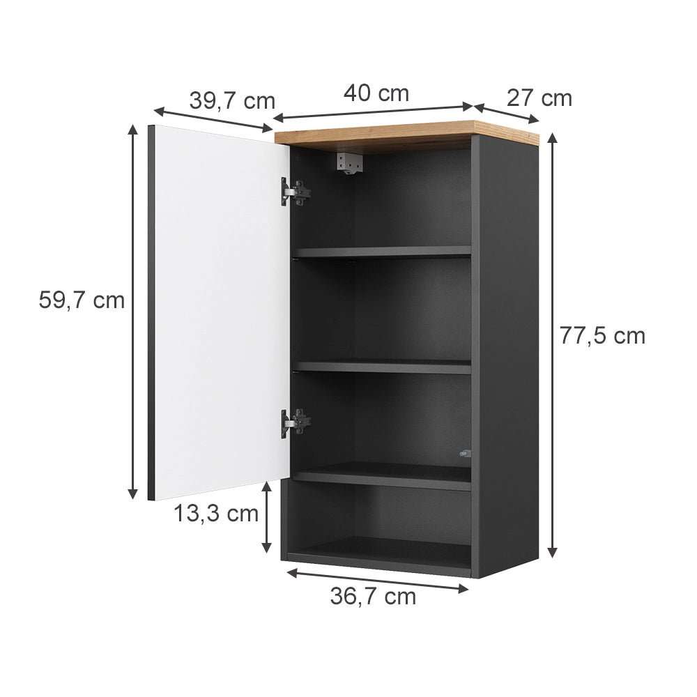 Vicco Mobile bagno Antracite 40 x 77.5 cm