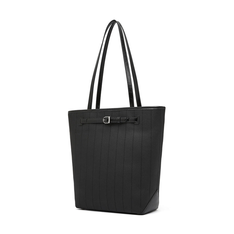 Borsa tote Lazy Style in vera pelle nera