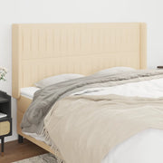 Testiera ad Orecchio Crema 163x16x118/128 cm in Tessuto