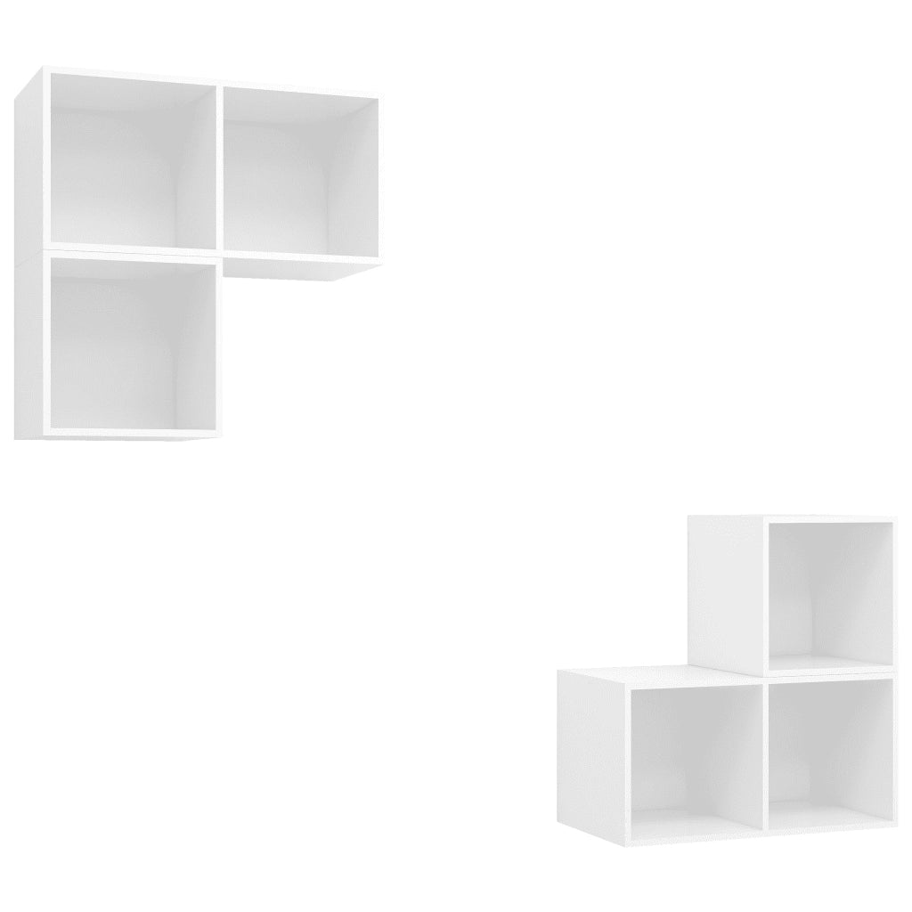 Set Mobile TV 4 pz | Armadietto TV | Mobile Porta TV Bianco in Truciolato