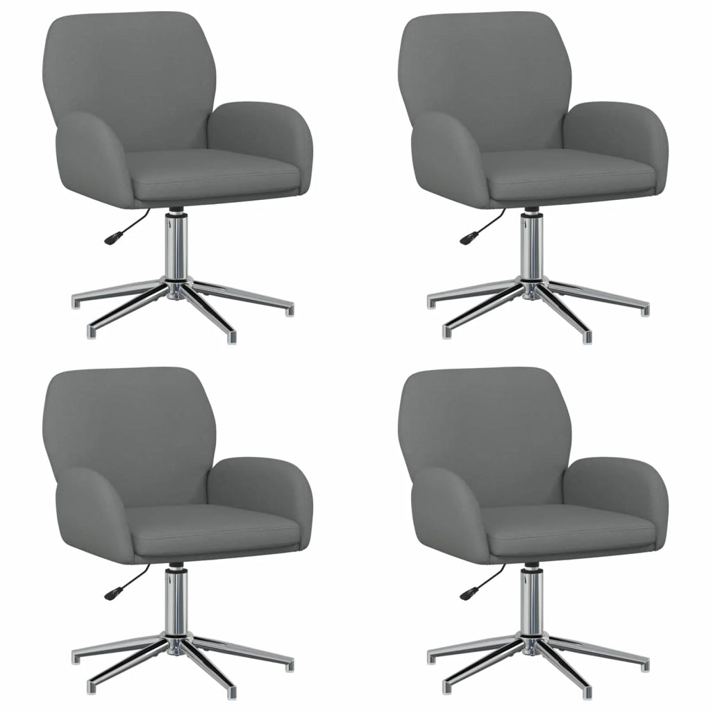 Sedie da scrivania girevoli 4 pz 54 x 58 x 90 cm Grigio Scuro 3428304