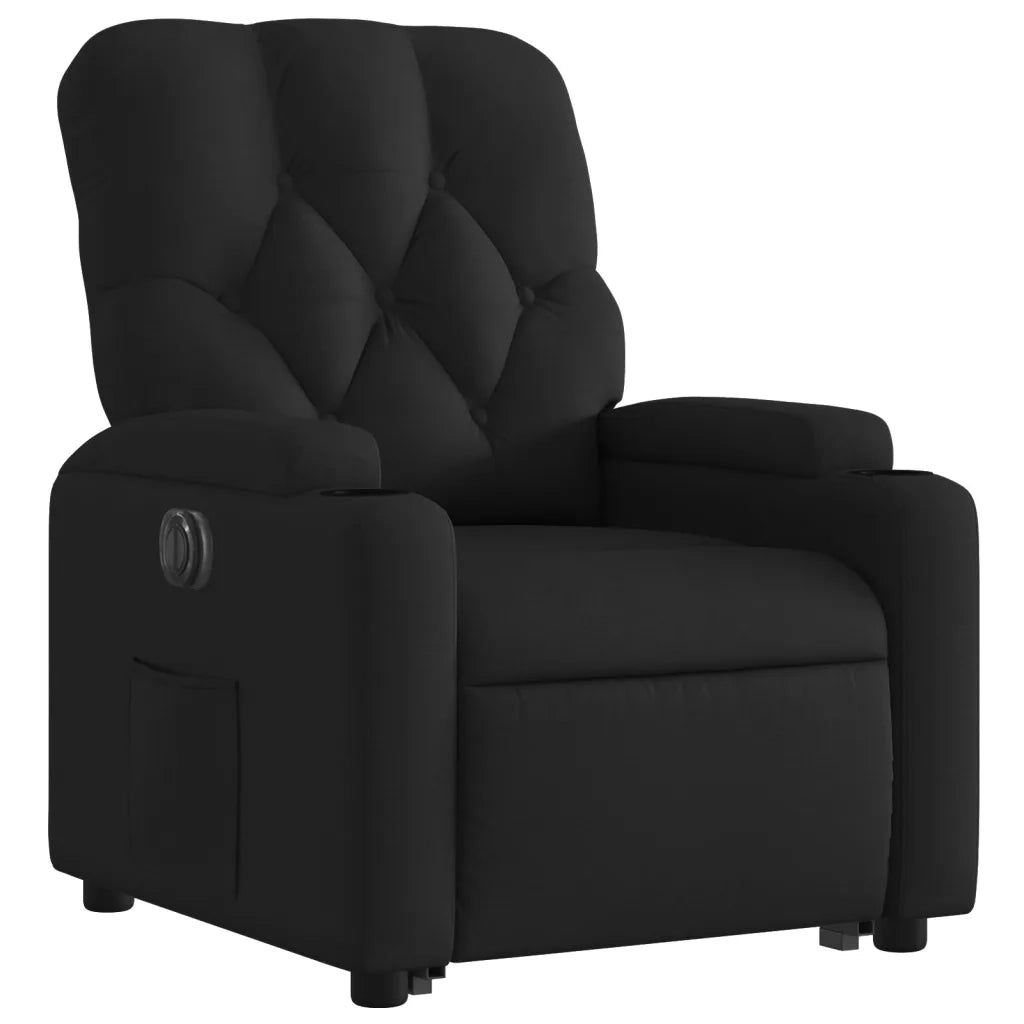 Poltrona Alzapersona Reclinabile Elettrica Nera in Tessuto 3204736