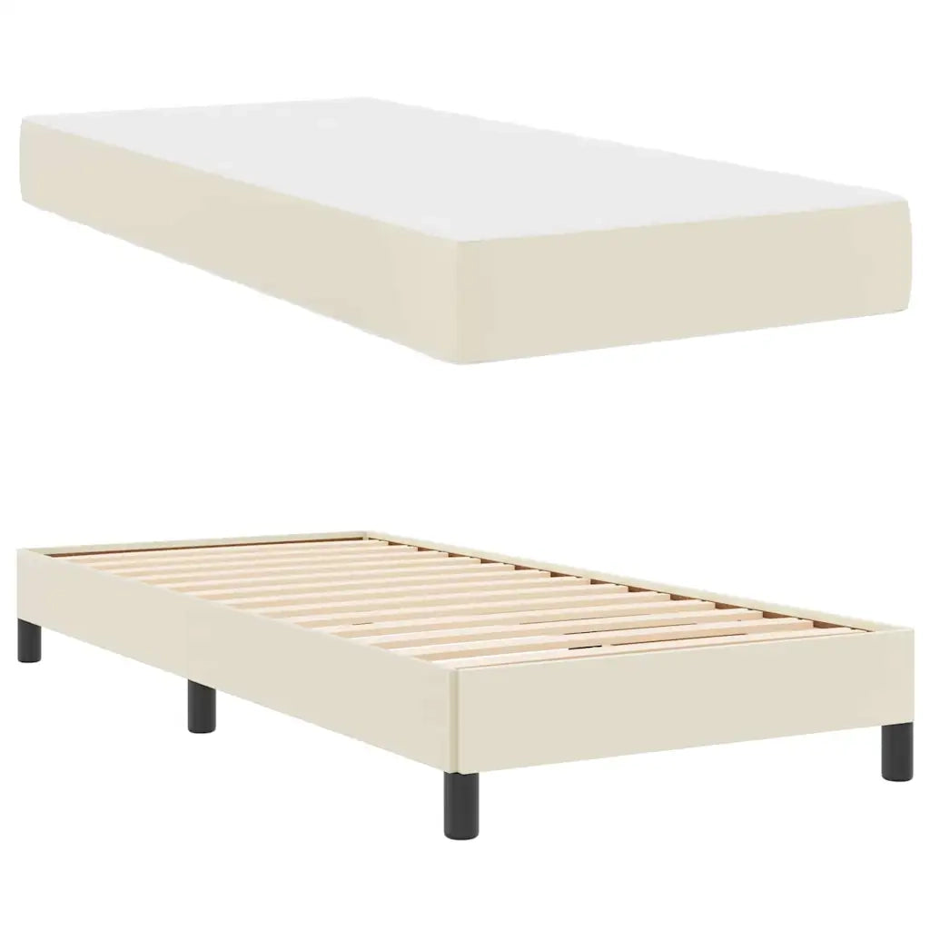 Struttura del letto con materasso-Giroletto con materasso Crema 100 x 200 cm Tessuto 431610
