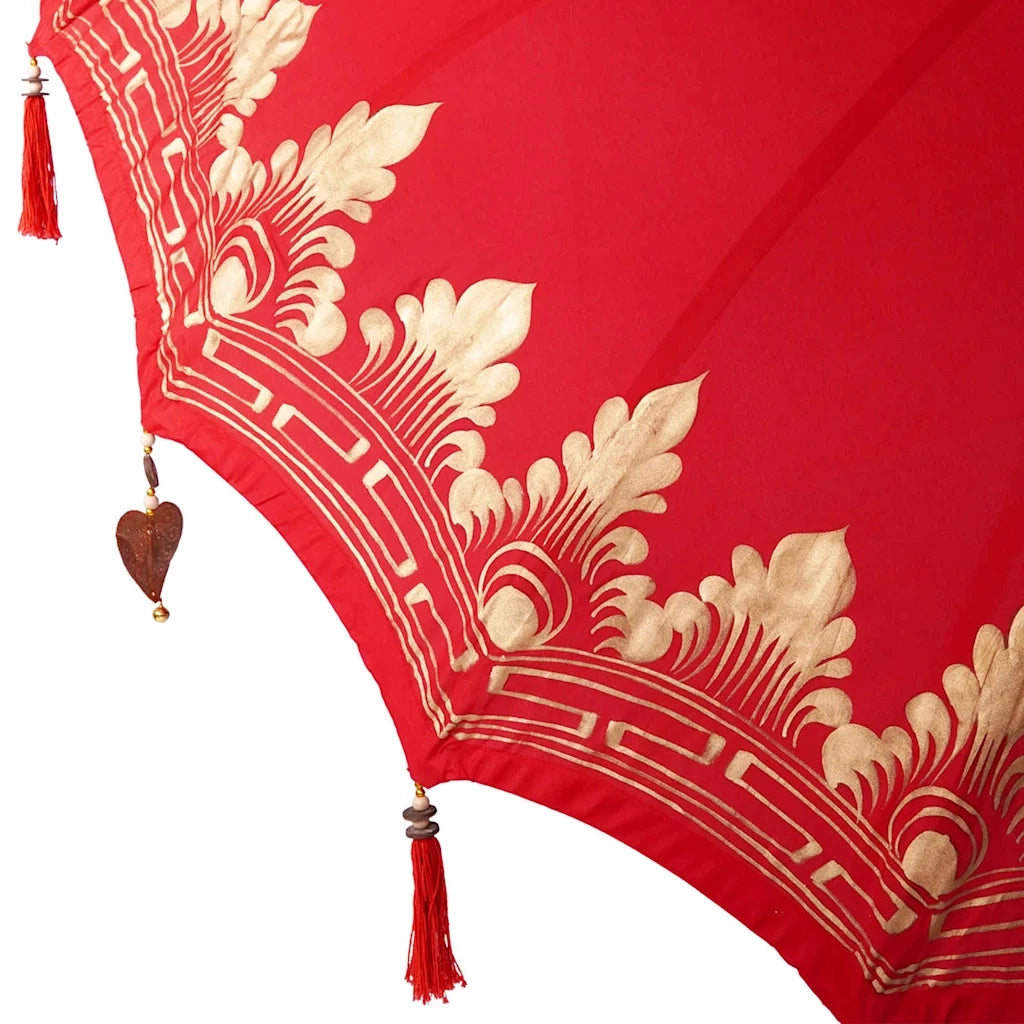Ombrello balinese con base Rosso 185 x 185 x 260 cm 3356897