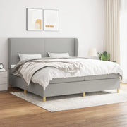 Giroletto a Molle con Materasso Grigio Chiaro 200x200cm Tessuto 3128389
