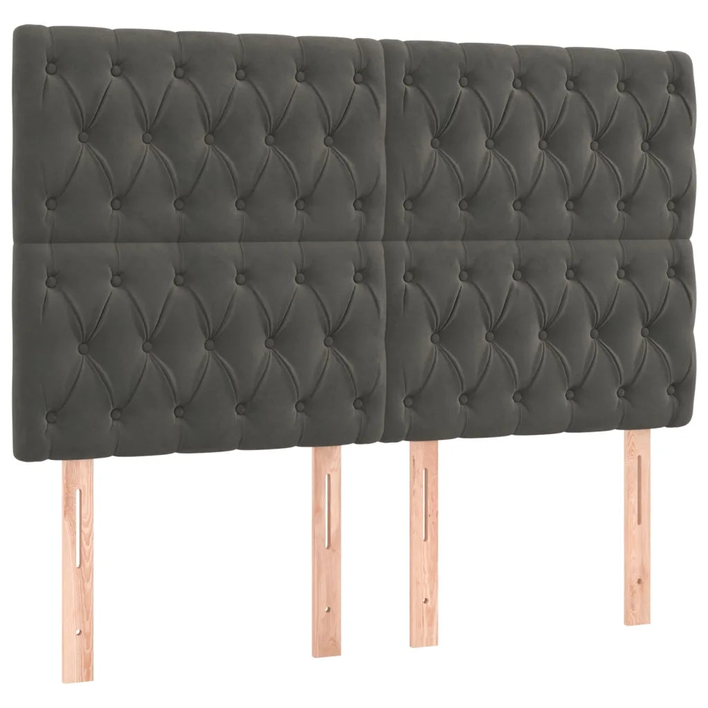 Letto a Molle con Materasso e LED Grigio Scuro 140x190 cm