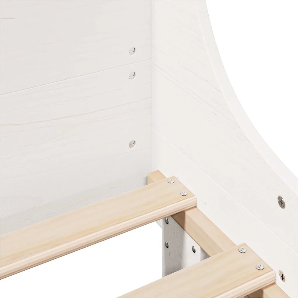 Letto senza Materasso Bianco 140x200 cm Legno Massello di Pino