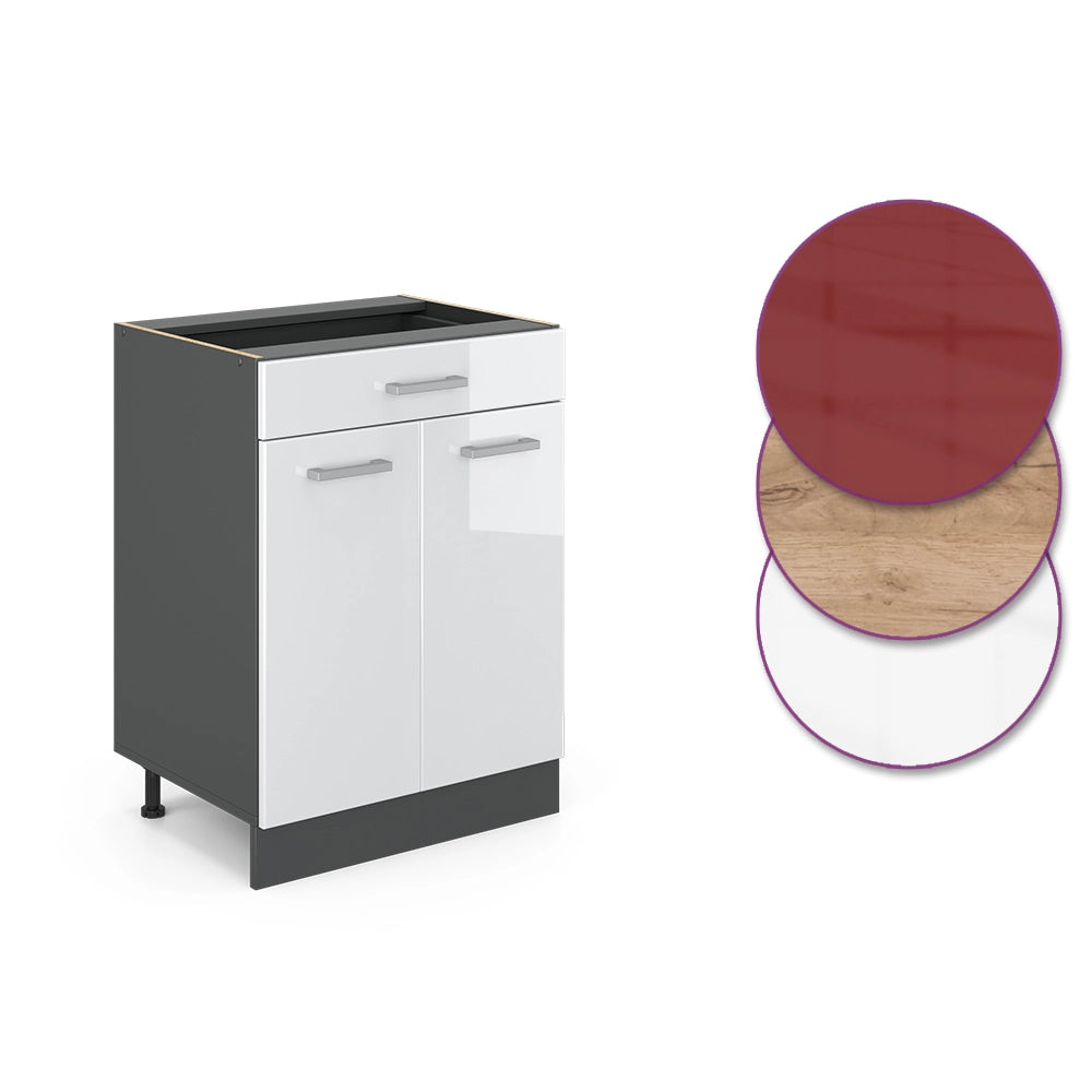 Vicco Base da cucina Bianco lucido 60 cm PL Marmo