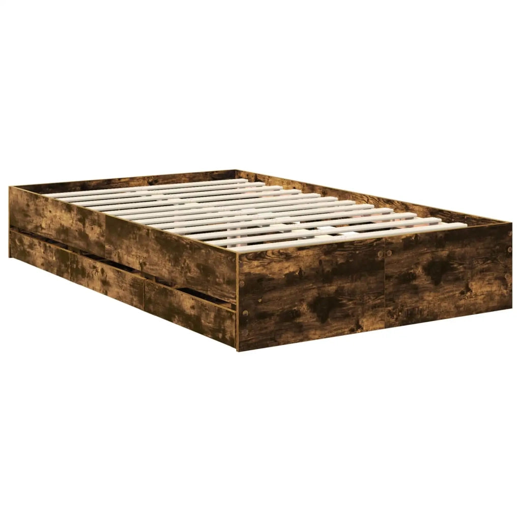 Struttura del letto con cassetto Rovere fumé 120 x 190 cm 3411522