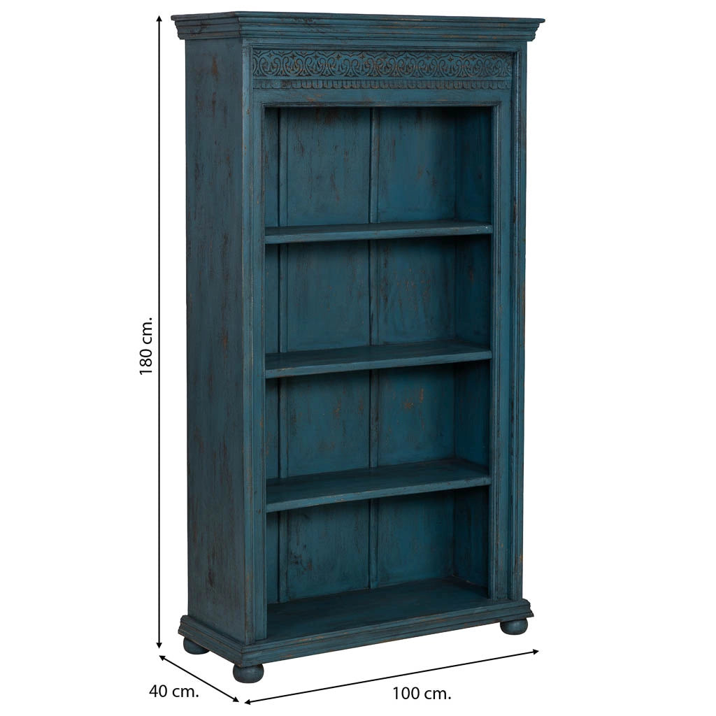 Libreria in legno blu 100x40x180h cm