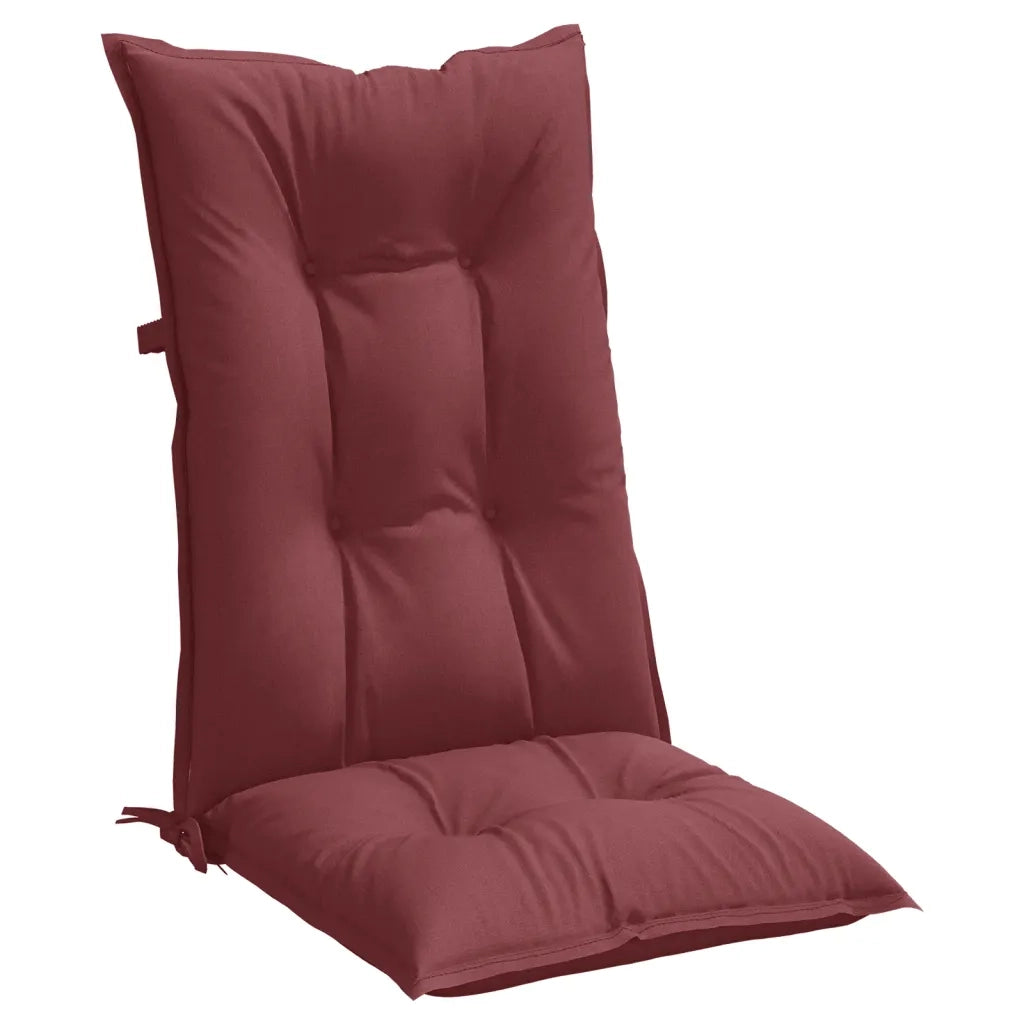 Cuscini Sedia Schiena Alta 2 Rosso Vino Mélange 120x50x7 cm 4002373