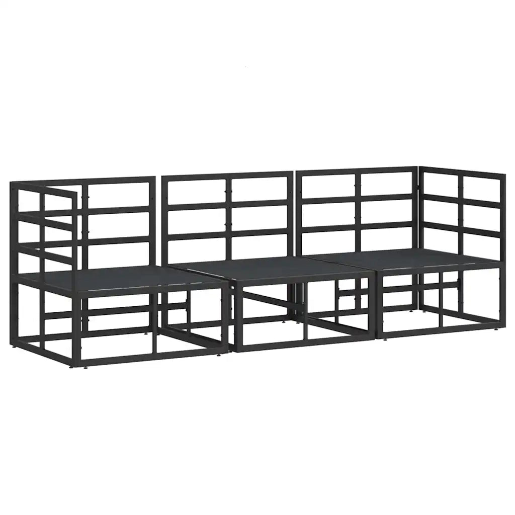 Mobili da Esterno con cuscino 3 Pezzo Nero e antracite Metallo 42008024