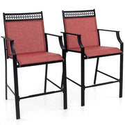Set di 2 sgabelli da bar moderni 66 x 62 x 114 cm comfort ottimale con poggiapiedi in metallo rosso 20_0012536