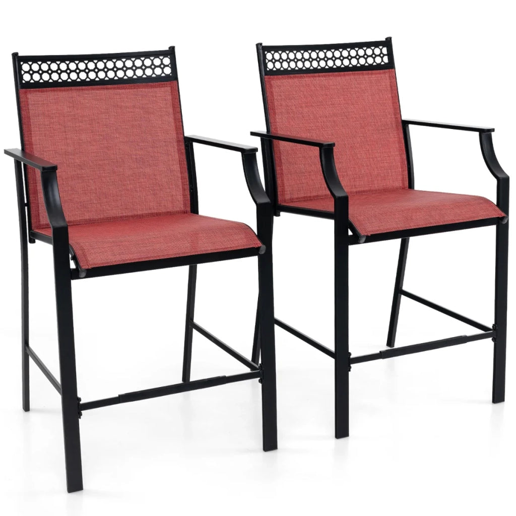 Set di 2 sgabelli da bar moderni 66 x 62 x 114 cm comfort ottimale con poggiapiedi in metallo rosso 20_0012536