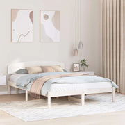 Struttura del letto Bianco 150 x 200 cm Pino massello 872060