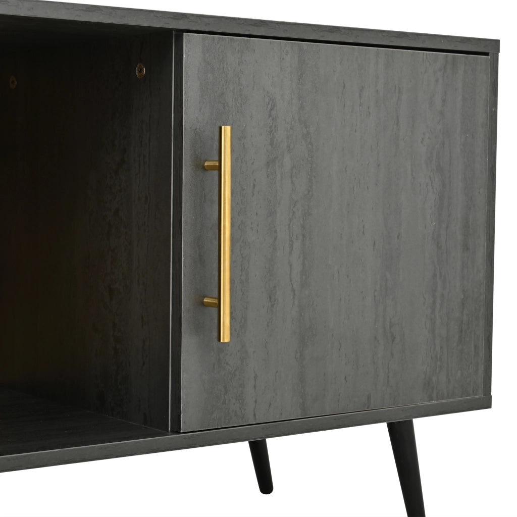 Cassettiera per TV grigia in MDF lunghezza 200 cm