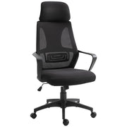 Sedia Operativa da Ufficio Reclinabile con Poggiatesta e Supporto Lombare 64x55x116-126 cm Nero
