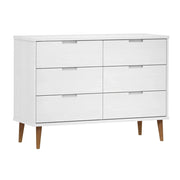 Cassettiera MOLDE Bianca 113x40x80 cm in Legno Massello di Pino CFW8769487