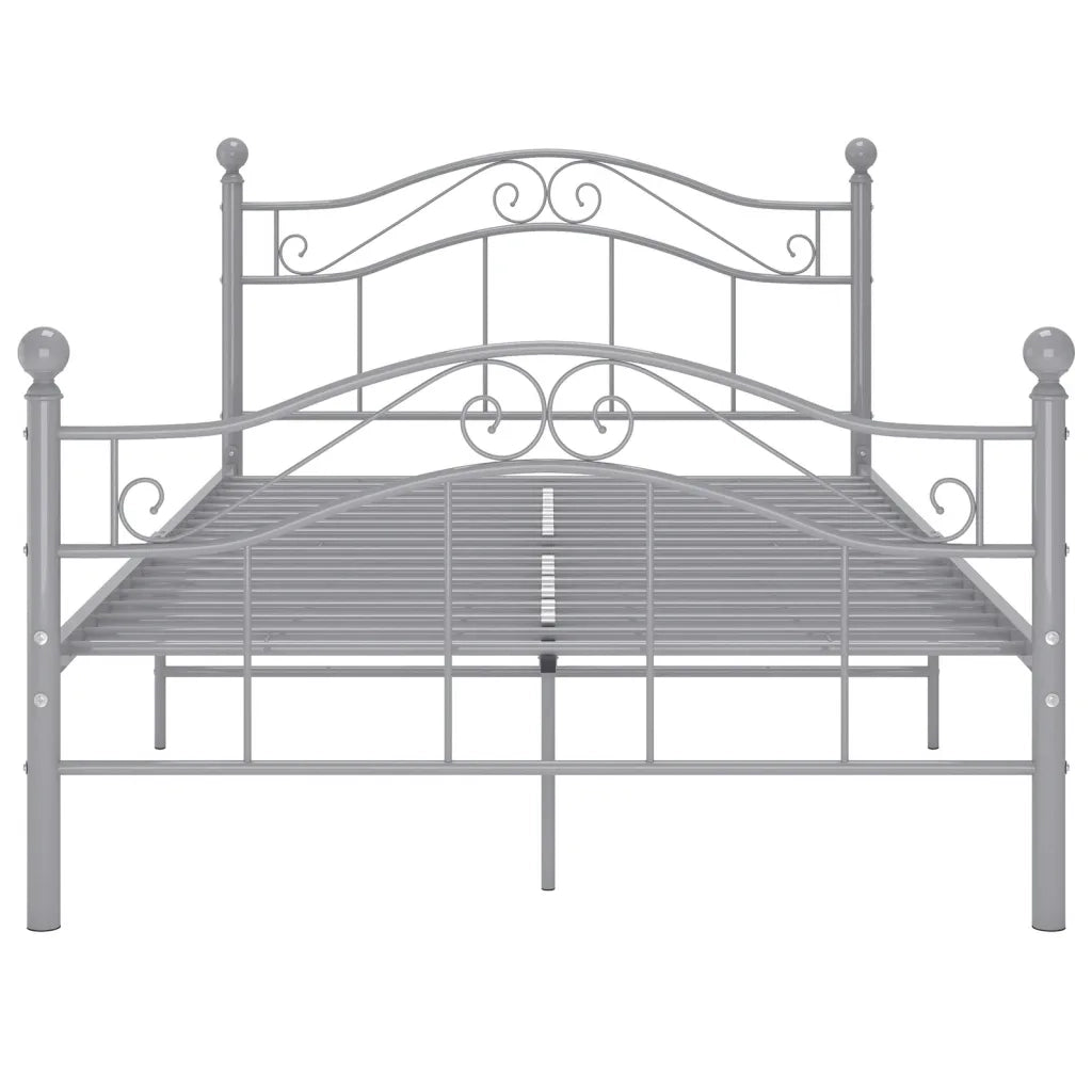 Letto matrimoniale | Letto per adulti | Giroletto Grigio in Metallo 120x200 cm